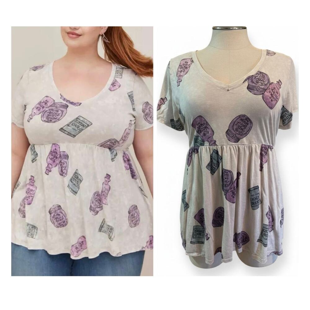 Torrid 3 (3X 22/24) Disney Nightmare Before Christmas Babydoll Potions Top Punk